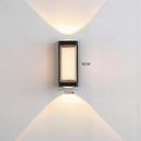 LED Up and Down Black Outdoor Wall Lights, Cool White Light