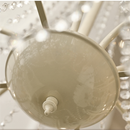 Vintage White Metal & Glass Luxury Chandelier Light
