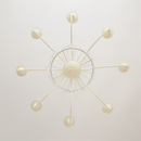 Vintage White Metal & Glass Luxury Chandelier Light