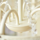 Vintage White Metal & Glass Luxury Chandelier Light