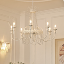 Vintage White Metal & Glass Luxury Chandelier Light