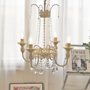 Vintage White Metal & Glass Luxury Chandelier Light