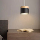 Nordic Wood Cylindrical Suspension Lamp