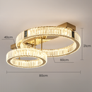 Modern Crystal Ring Chandelier - Gold LED Flush Mount Ceiling Lights