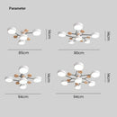 Contemporary Round Iron LED Semi-Flush Chandelier