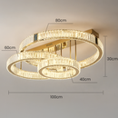 Modern Crystal Ring Chandelier - Gold LED Flush Mount Ceiling Lights