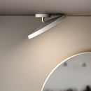 Minimalism White LED Semi-Flush Ceiling Light For Bedroom