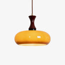 Wooden Yellow Dome Pendant Lights