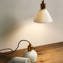 Retro Pleated Ceramic Brass Cocoon Pendant Lamp