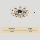 Classical Semi-flush Crystal Ceiling lights for Living Room